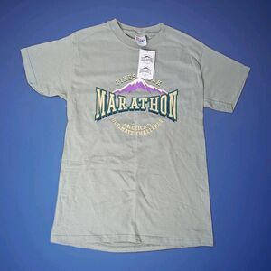 Vintage Pikes Peak Marathon Shirt Small Hanes Beefy Pikes Ascent NWT Y2K